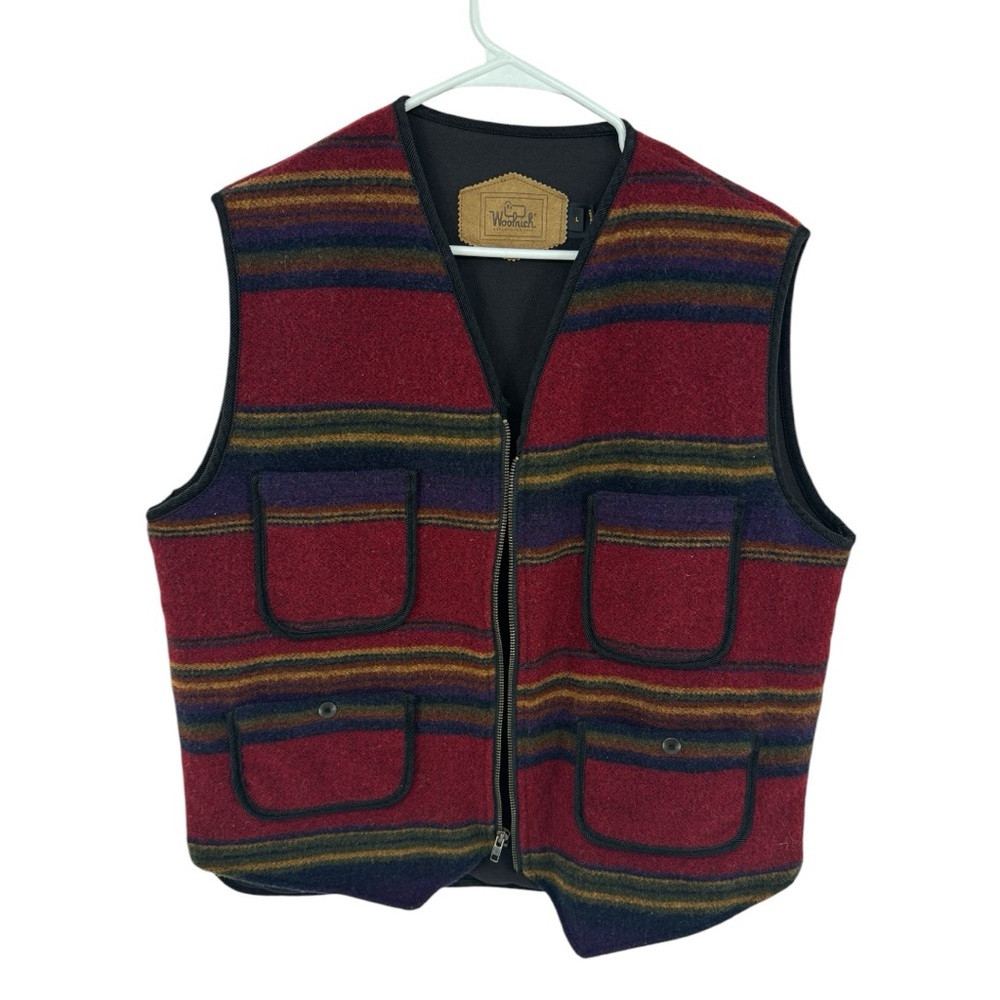 Woolrich Striped Wool Utility Vest XL